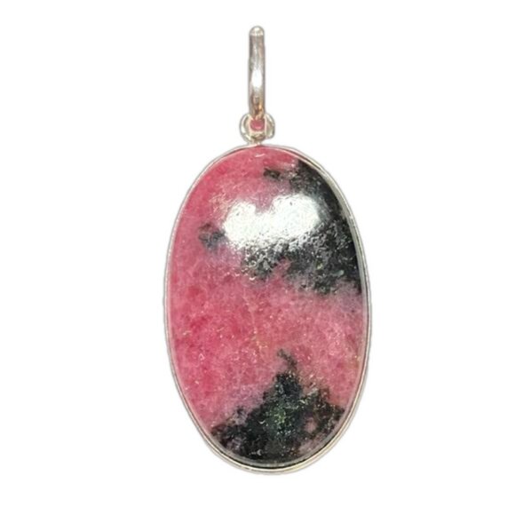 Jewelry - 119 🖤 Rhodonite Gemstone Crystal Stone Necklace Pendant